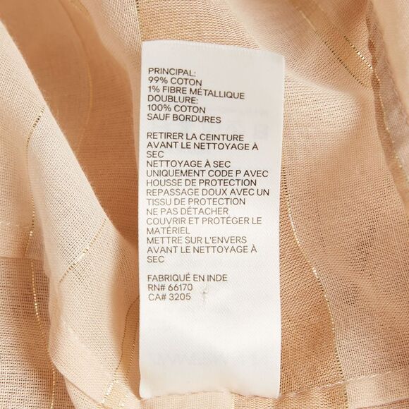 Zimmermann Beige Metallic Striped Cotton Tiered Maxi Dress M - Picture 6 of 6